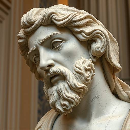 Dettaglio artistico di una scultura rinascimentale esposta in un museo di Firenze